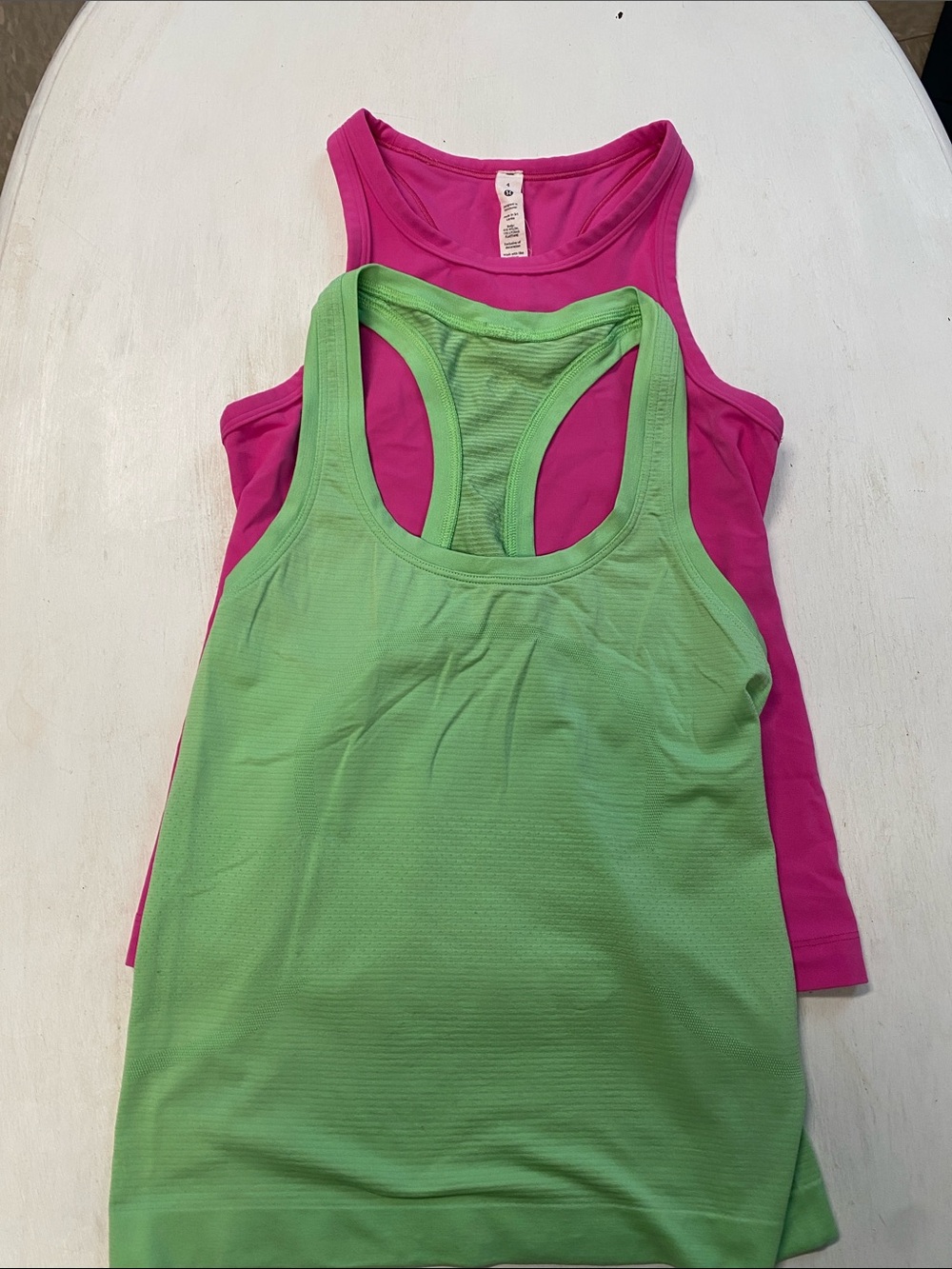 lululemon athletica Racerback Tank Tops - Bright Pink & Lime Green